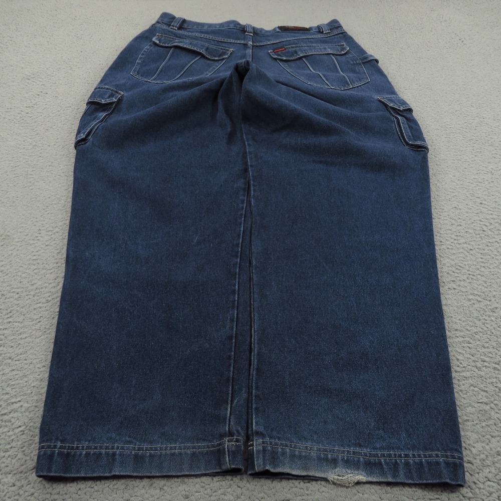 FUBU Baggy Jeans Mens 38x32 Y2K Cargo Carpenter Skater Grunge Wide Leg Blue